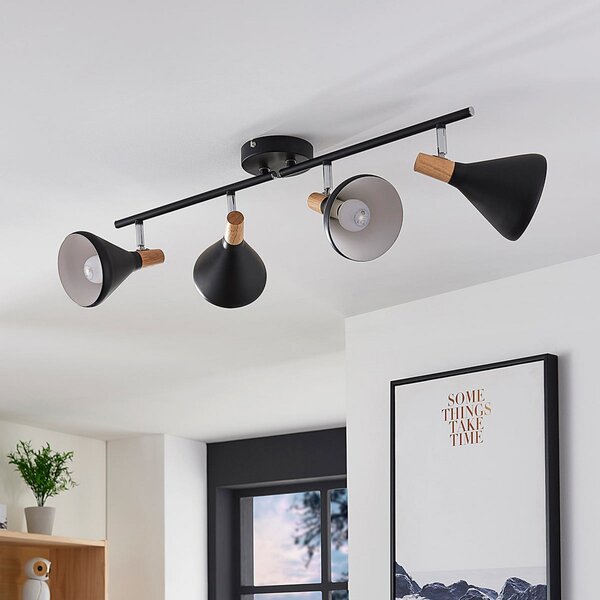 Plafoniere Lindby, Arina, reglabil, Negru, dormitor, Metal, Modern