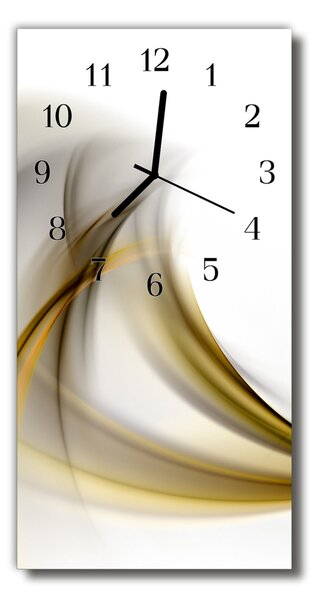 Ceas de perete din sticla vertical Linii bej art abstractizare