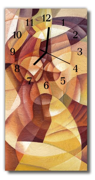 Ceas de perete din sticla vertical Linii de culoare art abstractizare