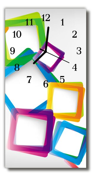Ceas de perete din sticla vertical Dreptunghiuri de culoare art colorate