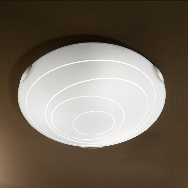 Fabas Luce Plafonieră rotundă KENT alb, reglabil, Alb, Camera de zi / sufragerie, Sticlă, Modern