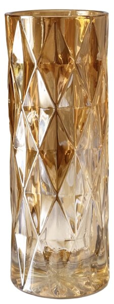 Vaza Decorativa Eleganta Pufo Glorious din Sticla pentru Flori si Aranjamente, 20 cm, Auriu- Design Modern pentru Living si Decor Interior