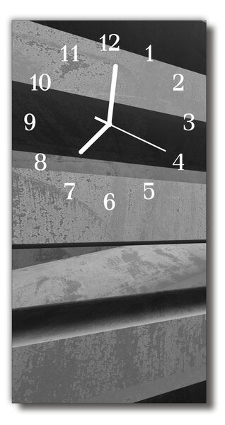 Ceas de perete din sticla vertical Art curea gri