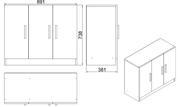 Dulap Vincent 5 (Nuc + Antracit). 1072630