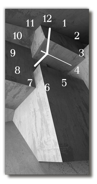 Ceas de perete din sticla vertical Marmura gri