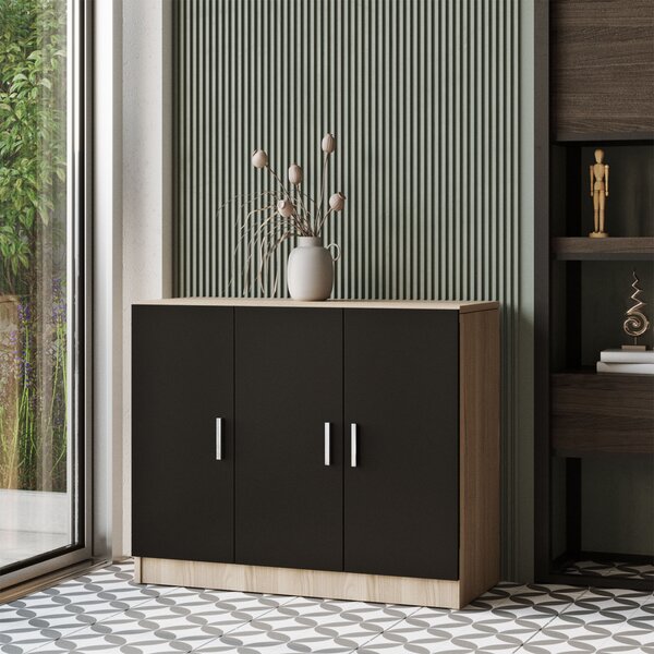 Set pentru birou Vincent 16 (Stejar + Negru). 1072652