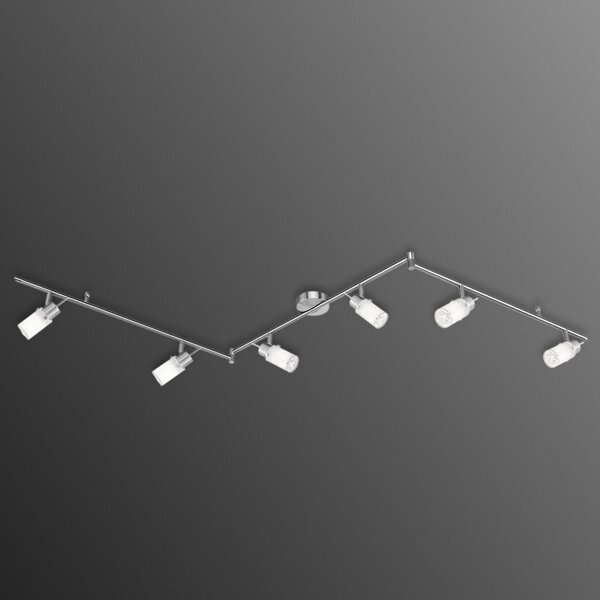 JUST LIGHT. GmbH Plafonieră LED Max 3 segmente, 6 becuri, Metalic, Camera de zi / sufragerie, Metal, Modern