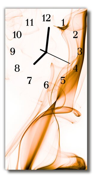 Ceas de perete din sticla vertical Arta abstractizare linii albe