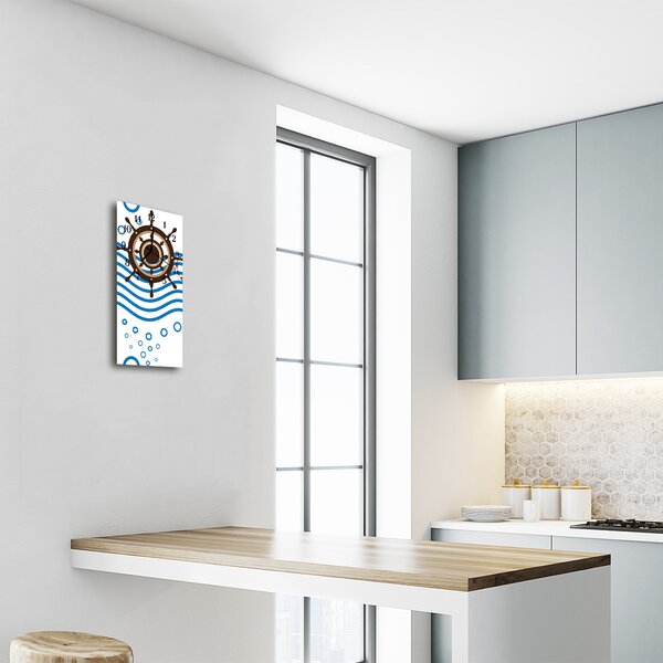 Ceas de perete din sticla vertical Culoarea navei cârmei