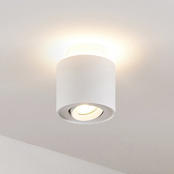 Arcchio plafonieră Walisa, Ø 10 cm, alb, metal, GU10, reglabil, Alb, Camera de zi / sufragerie, Aluminiu, Modern