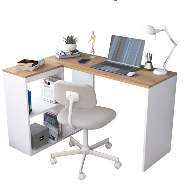 Masă PC Haiti 113 (Stejar + Alb). 1072716