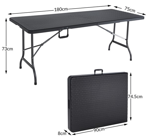 Deuba Masa ratan 180x75x73cm - neagra