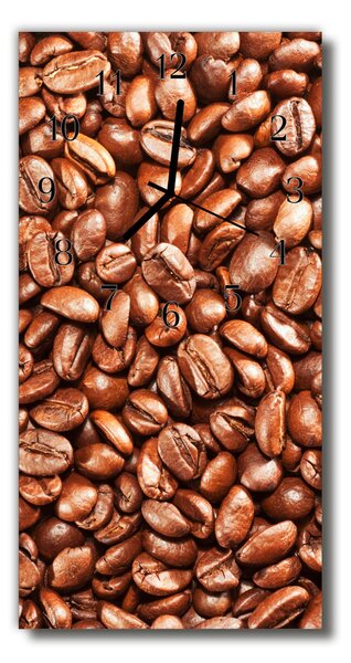 Ceas de perete din sticla vertical Bucătărie boabe de cafea maro