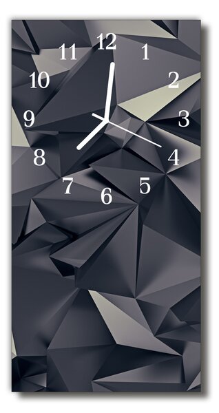 Ceas de perete din sticla vertical Geometria artei negru