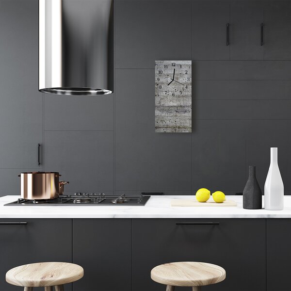 Ceas de perete din sticla vertical Gri beton