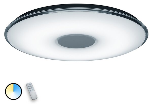 Trio Lighting Plafonieră mare LED Tokyo cu telecomandă, reglabil, Negru, Camera de zi / sufragerie, Plastic, Modern