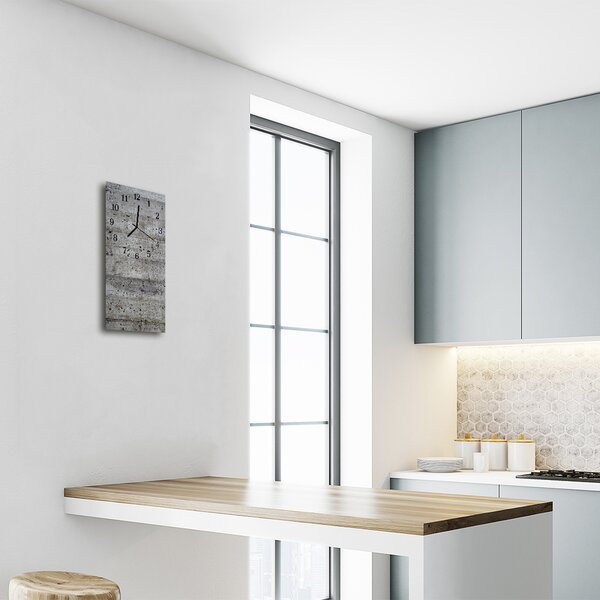 Ceas de perete din sticla vertical Gri beton