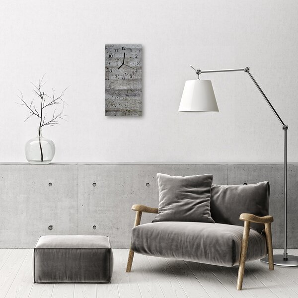 Ceas de perete din sticla vertical Gri beton