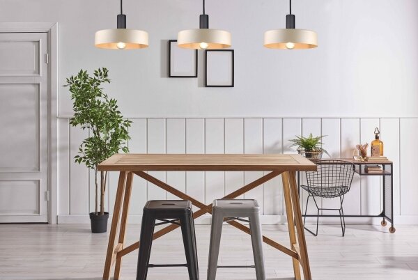 Lustră pe cablu LATTE 3xE27/60W/230V bej/negru