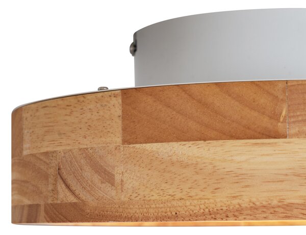 Plafonieră scandinavă din lemn 30cm incl. LED Dimmable - Pecker