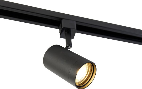 Sistem de iluminat pe șină monofazat modern cu 4 spoturi negre - Iconic Jeana