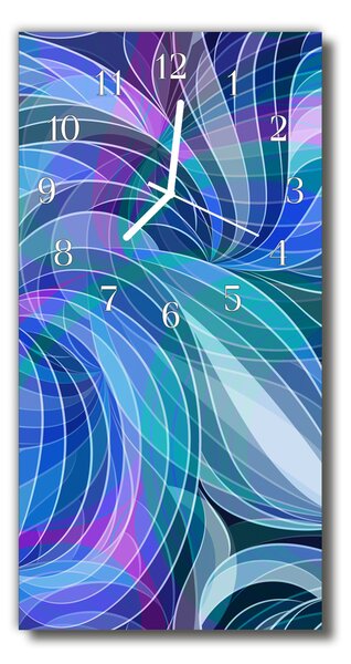 Ceas de perete din sticla vertical Albastru arta abstracție