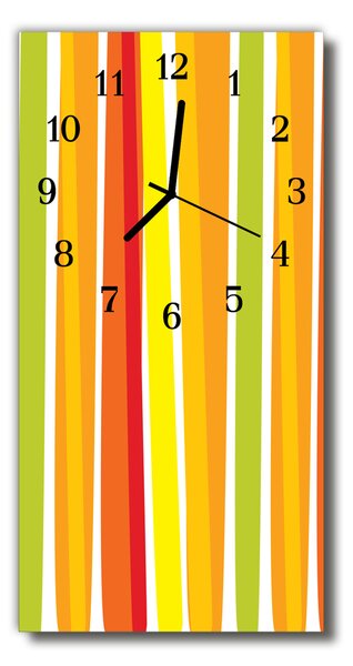 Ceas de perete din sticla vertical Dungi colorate arta grafica