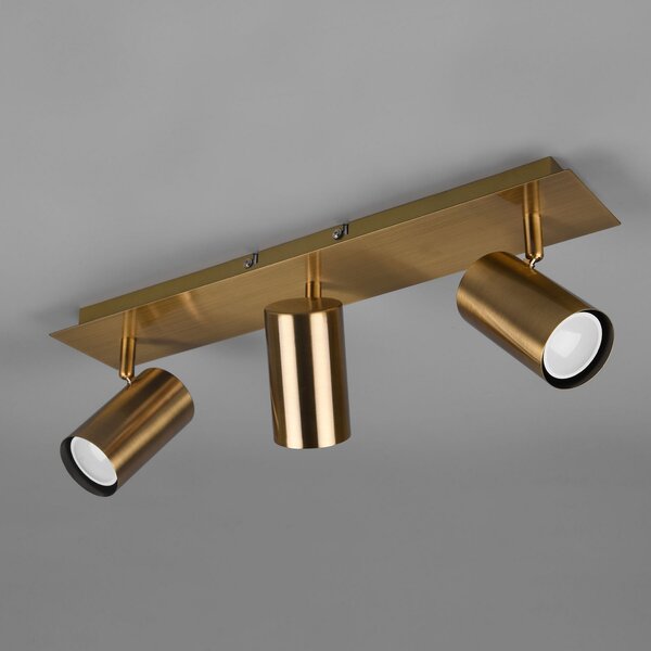 Trio Lighting Spot de plafon Marley, alamă antică, 3 becuri, reglabil, Bronz / Alamă Veche, Camera de zi / sufragerie, Metal, Modern