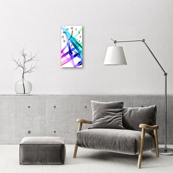 Ceas de perete din sticla vertical Culoare art abstracție