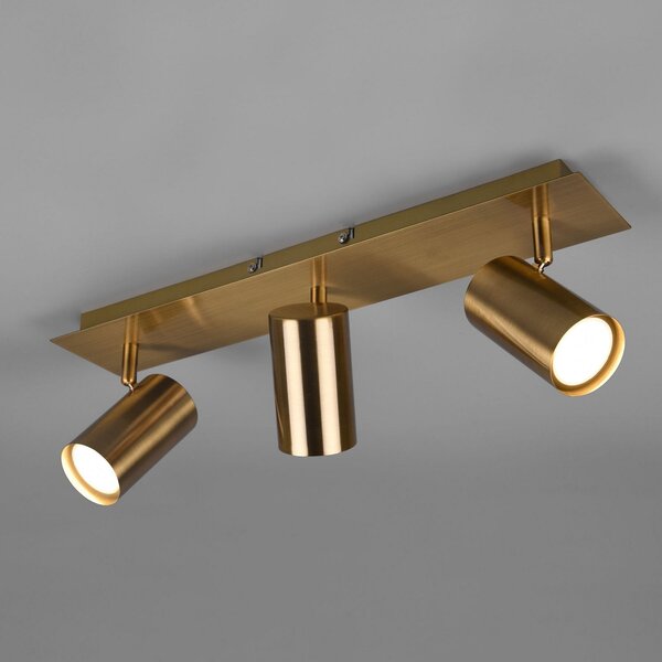 Trio Lighting Spot de plafon Marley, alamă antică, 3 becuri, reglabil, Bronz / Alamă Veche, Camera de zi / sufragerie, Metal, Modern