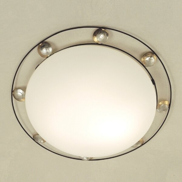Holländer Plafonieră Fraterna, sticlă, metal, Ø 52 cm, reglabil, Auriu / Alamă, Hol, Metal, Modern