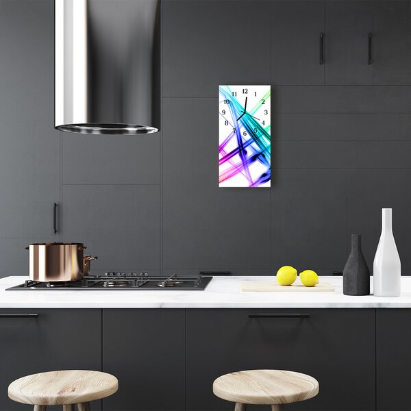 Ceas de perete din sticla vertical Culoare art abstracție
