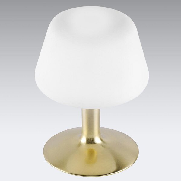 Paul Neuhaus Lampă de masă Till, alamă, sticlă, dimabilă, reglabil, Auriu / Alamă, Camera de zi / sufragerie, Metal, Modern