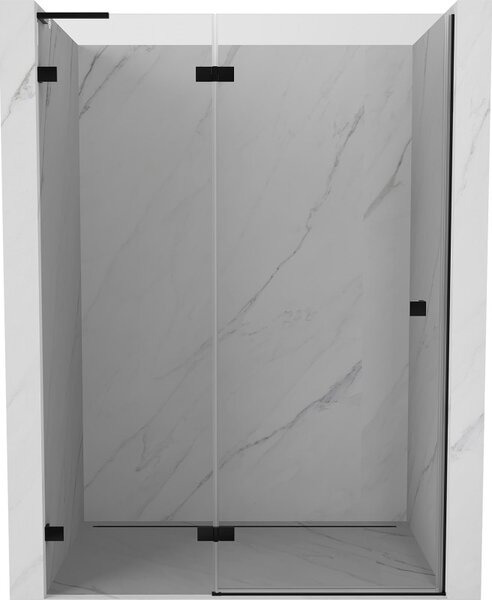 Mexen, Ușă de duș pivotantă Mexen Lunar L, stânga, 140 cm, transparentă, neagră - 834L-140-000-70-00-L