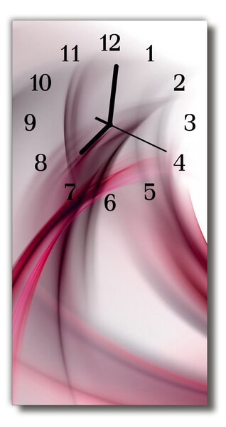 Ceas de perete din sticla vertical Arta abstractizare linii mov