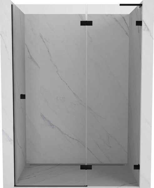 Mexen, Ușă de duș pivotantă Mexen Lunar L dreapta 130 cm, transparentă, neagră - 834L-130-000-70-00-P