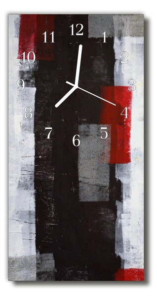 Ceas de perete din sticla vertical Artă abstractă culoare pictură