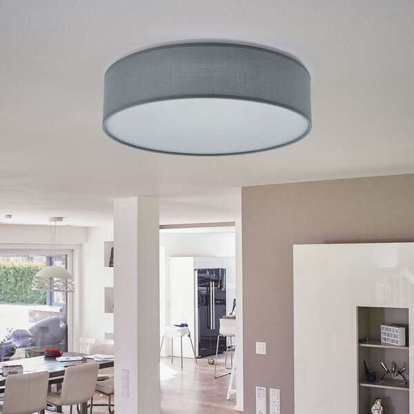 Smartwares Plafonieră Ceiling Dream, Ø 40 cm, textil, gri, reglabil, Gri, Camera de zi / sufragerie, Țesătură / Textil, Modern