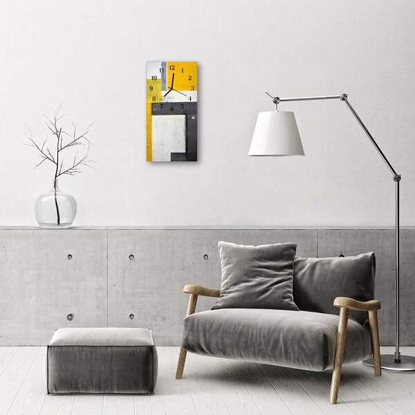 Ceas de perete din sticla vertical Culoare arta abstractizare