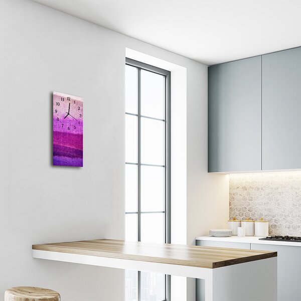 Ceas de perete din sticla vertical Paint pictat violet