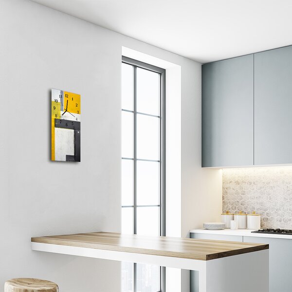 Ceas de perete din sticla vertical Culoare arta abstractizare