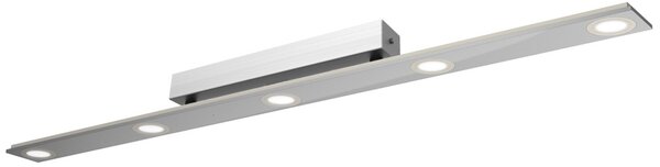 Evotec Pano plafonieră LED alungită, metalică, Gri, Camera de zi / sufragerie, Metal, Modern, Plafon cu flacără multiplă