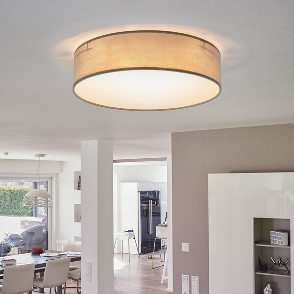 Smartwares Plafonieră Ceiling Dream, Ø 40 cm, textil, gri, reglabil, Gri, Camera de zi / sufragerie, Țesătură / Textil, Modern