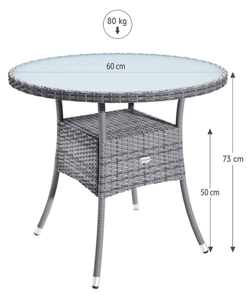 Deuba Masa din ratan Ø60 cm - gri