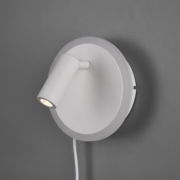 Trio Lighting Aplică de perete LED Jordan, 2 becuri, alb, Alb, Camera de zi / sufragerie, Metal, Modern, Spot de perete