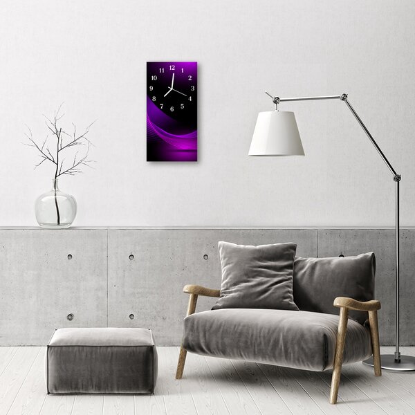 Ceas de perete din sticla vertical Linii de culoare art abstractizare