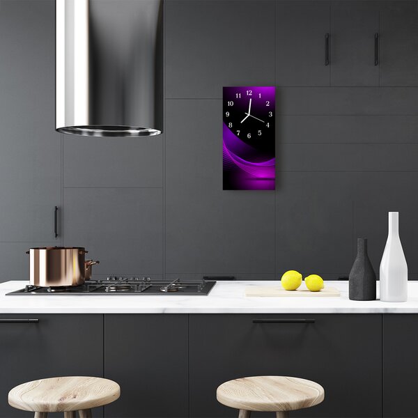 Ceas de perete din sticla vertical Linii de culoare art abstractizare