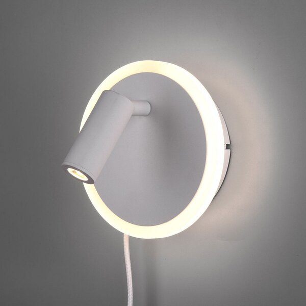 Trio Lighting Aplică de perete LED Jordan, 2 becuri, alb, Alb, Camera de zi / sufragerie, Metal, Modern, Spot de perete