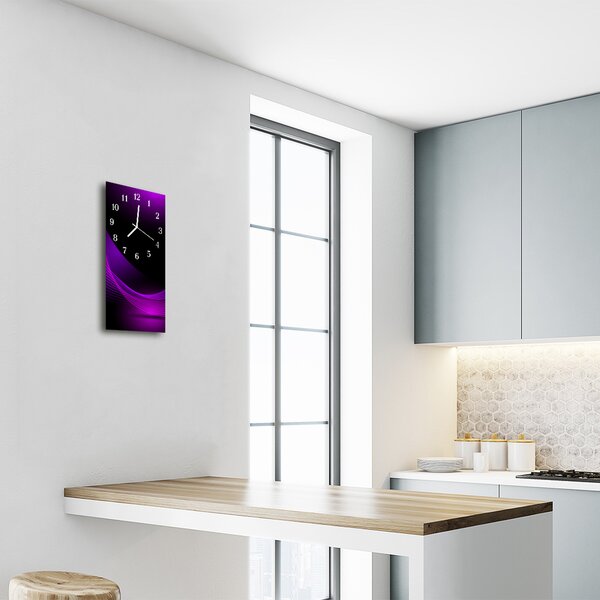 Ceas de perete din sticla vertical Linii de culoare art abstractizare