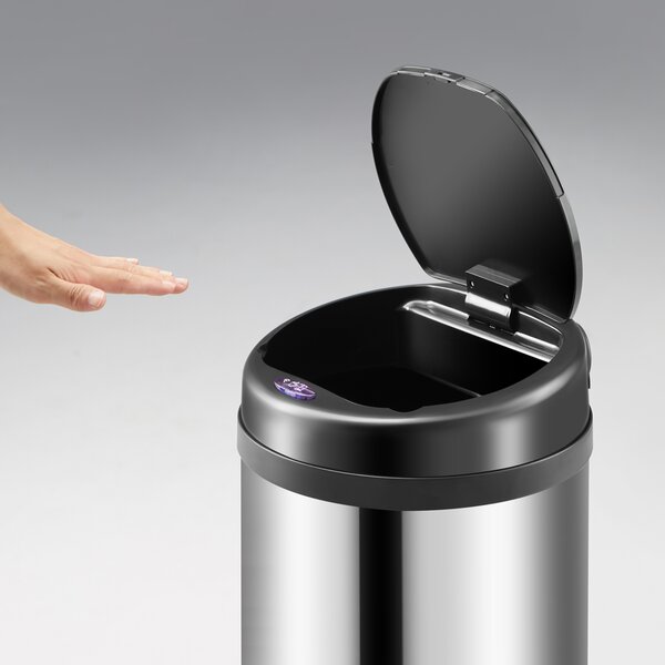 Deuba Colector de deșeuri fără contact cu USB 40l - argintiu